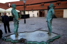 Fountain outside the Kafka Museum